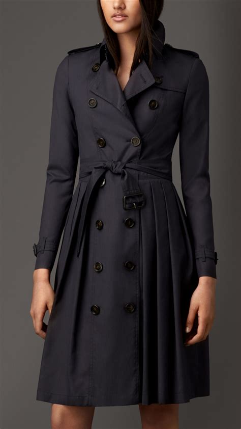 navy blue long trench coat.